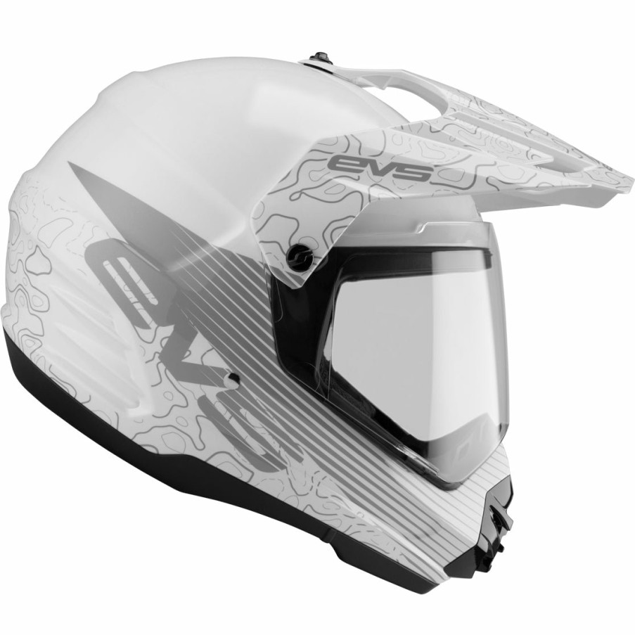 Moto EVS Sports Helmets | T5 Dual Sport Helmet - Venture Arise White