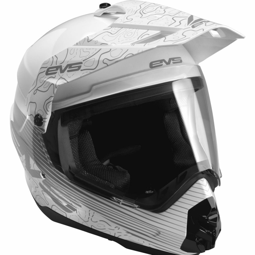 Moto EVS Sports Helmets | T5 Dual Sport Helmet - Venture Arise White