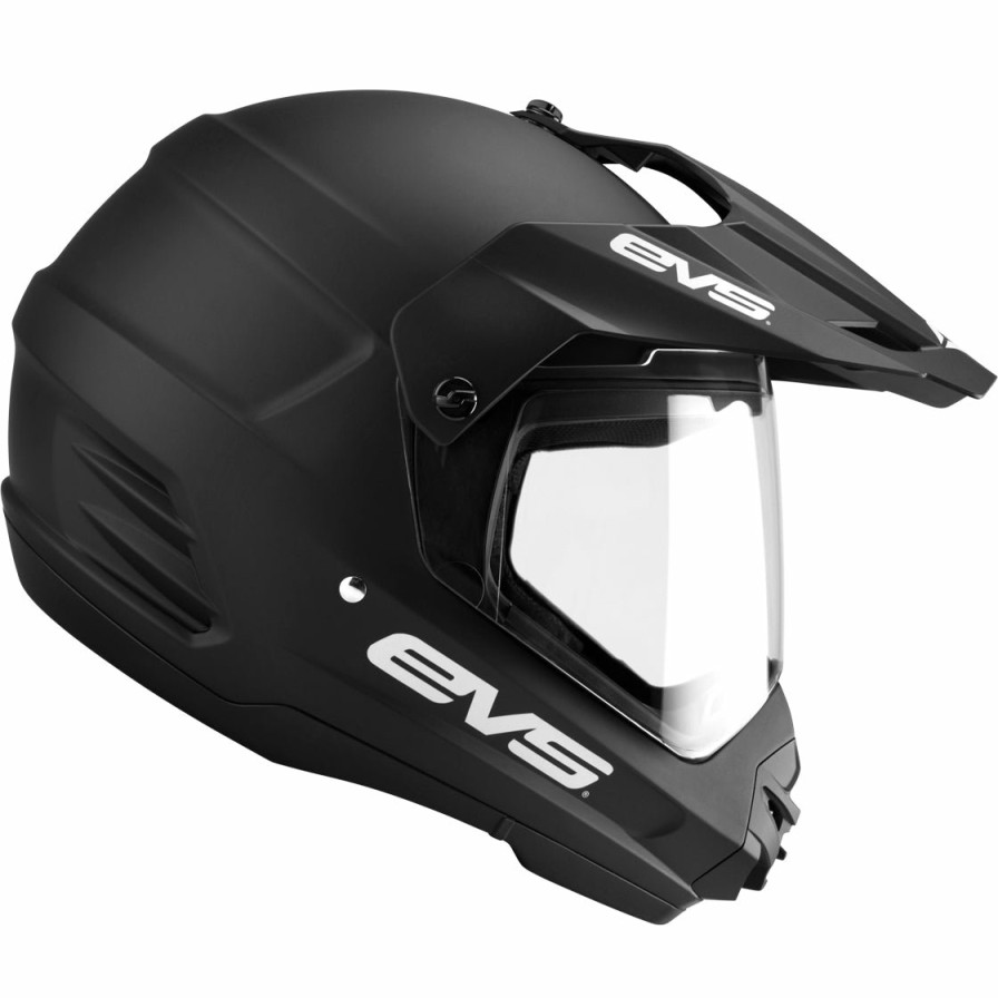 Moto EVS Sports Helmets | T5 Dual Sport Helmet - Venture Solid Black