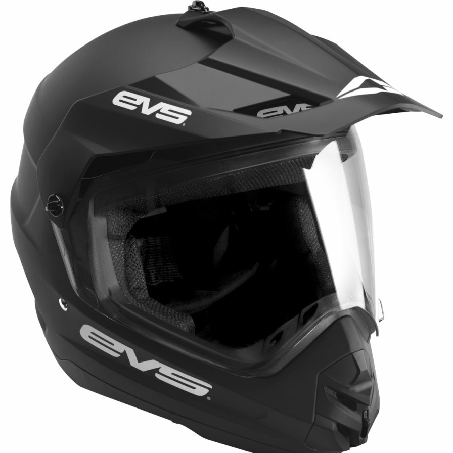 Moto EVS Sports Helmets | T5 Dual Sport Helmet - Venture Solid Black