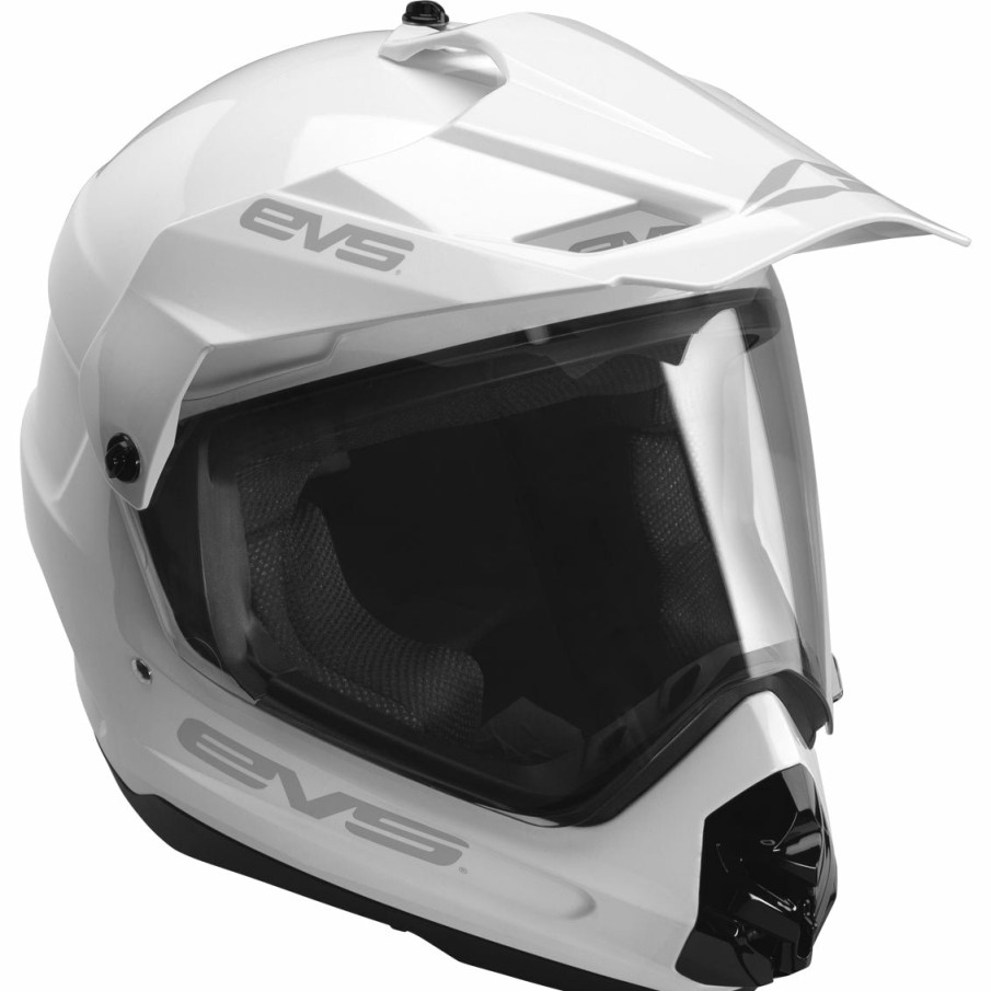 Moto EVS Sports Helmets | T5 Dual Sport Helmet - Venture Solid White